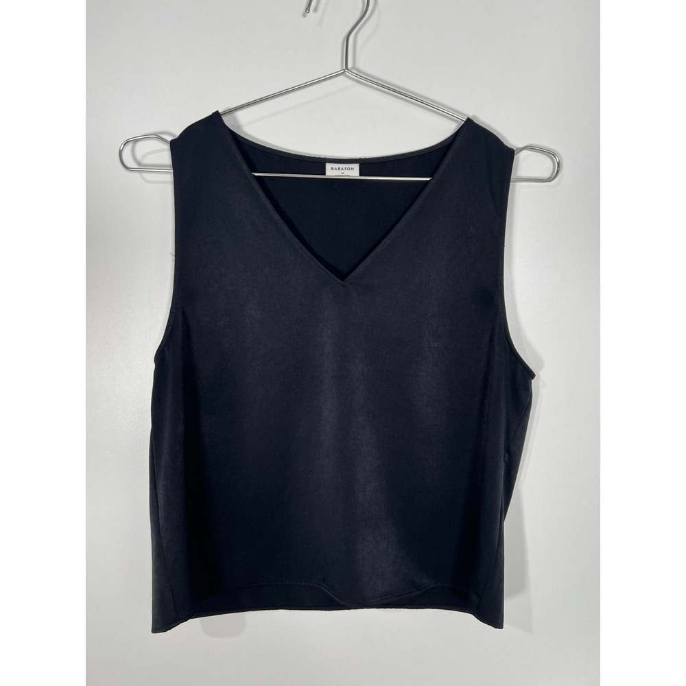 Babaton Professioal Black V-Neck Sleeveless Tank Top Minimalist Chic Medium
